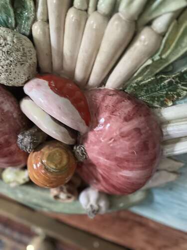 Italian Vegetable Bowl Majolica wall hanging circa 1930