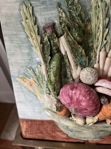 Italian Vegetable Bowl Majolica wall hanging circa 1930
