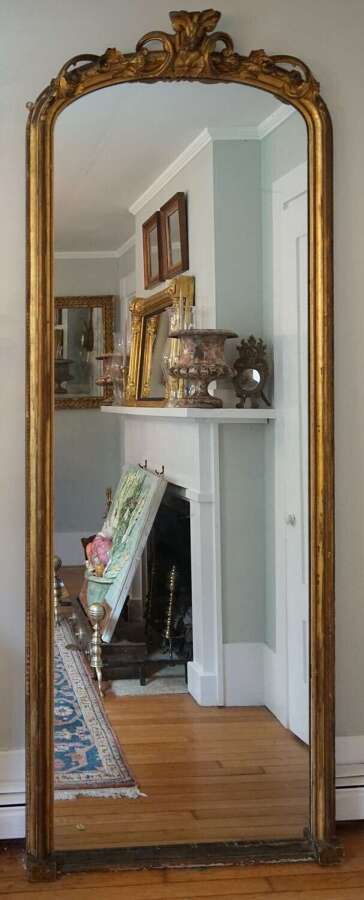 19th century floor to ceiling French gilt standing mirror circa 1860