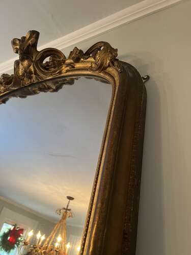 19th century floor to ceiling French gilt standing mirror circa 1860