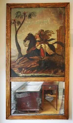 French tremeau mirror, early 19th century, oil on canvas