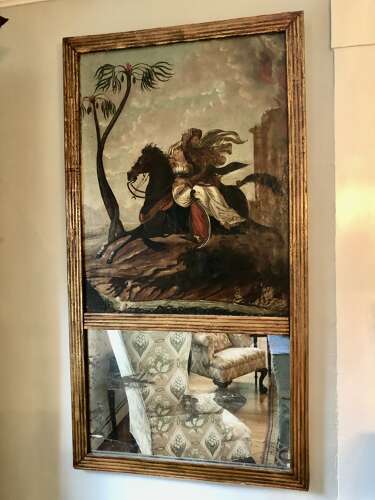 French tremeau mirror, early 19th century, oil on canvas