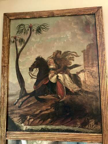 French tremeau mirror, early 19th century, oil on canvas