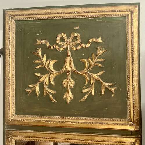 French green painted and gilded tremeau mirror 19th century