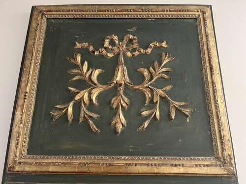French green painted and gilded tremeau mirror 19th century