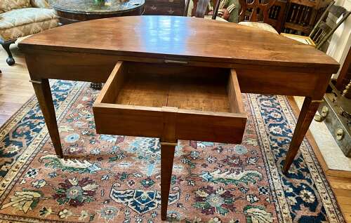 Antique French Demi-lune cherrywood oval table