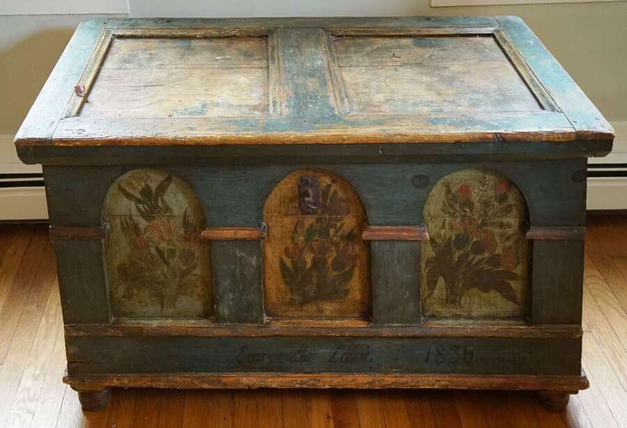 Antique Norwegian Painted Wedding Chest &ndash; Dated 1836