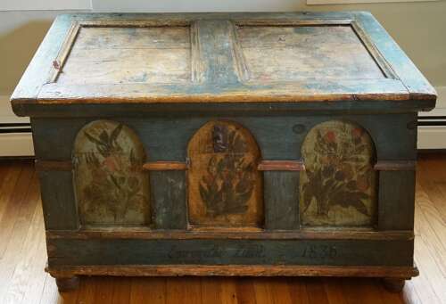 Antique Norwegian Painted Wedding Chest – Dated 1836