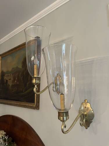 Pair of Vintage American Brass Wall Sconces