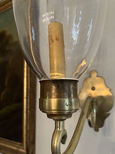 Pair of Vintage American Brass Wall Sconces