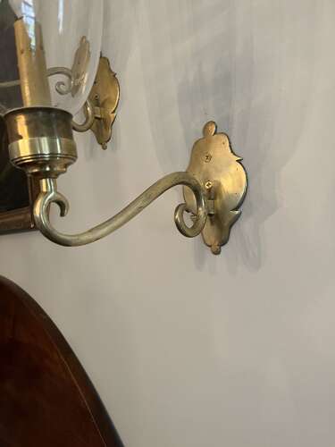 Pair of Vintage American Brass Wall Sconces
