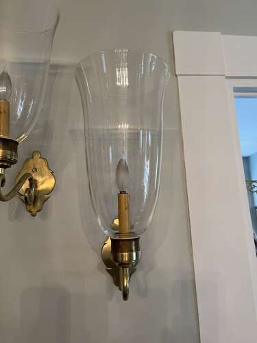 Pair of Vintage American Brass Wall Sconces