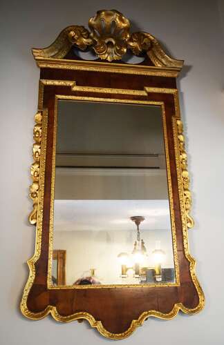 18th Century Chippendale Gilt and Walnut Mirror