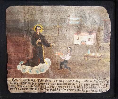 Antique Mexican ex-votos Folk art panel