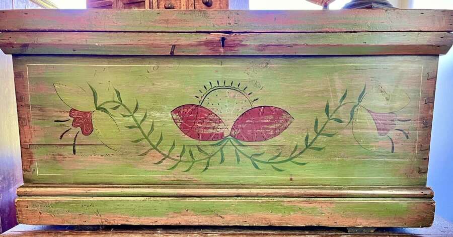 American painted blanket chest