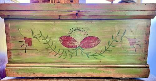 American painted blanket chest