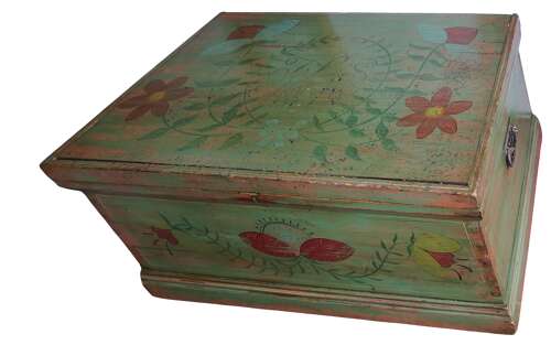American painted blanket chest