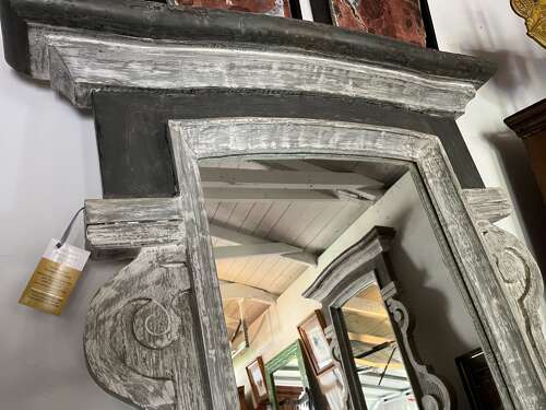 Pair of zinc and wood Paris bistro mirrors circa 1920