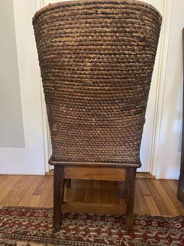 Pair of Antique Scottish Orkney Chairs –Hand-Woven Straw Backs, 19th Century