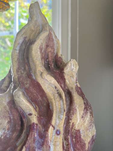 Pair of Neoclassical French flame urns on base