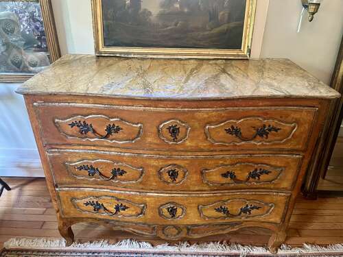 French Louis XV-style painted commode, 19th Century