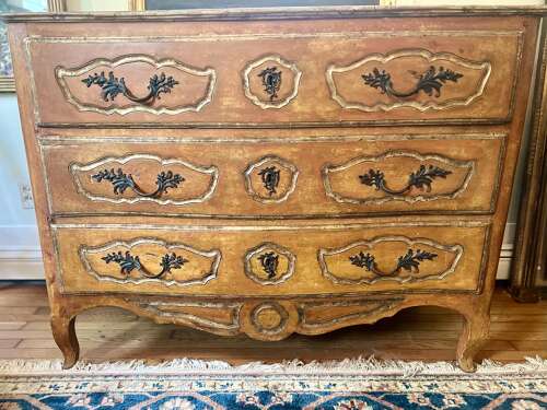 French Louis XV-style painted commode, 19th Century