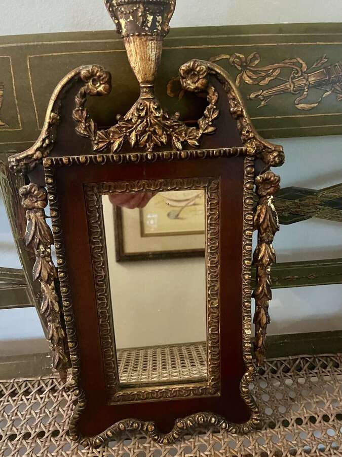Neoclassical giltwood and mahogany mirror 19th-century