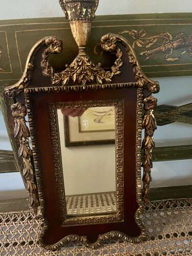 Neoclassical giltwood and mahogany mirror 19th-century