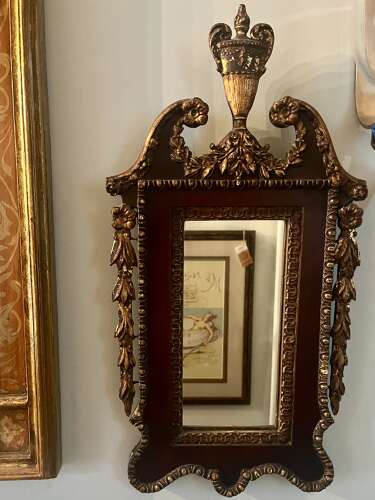 Neoclassical giltwood and mahogany mirror 19th-century