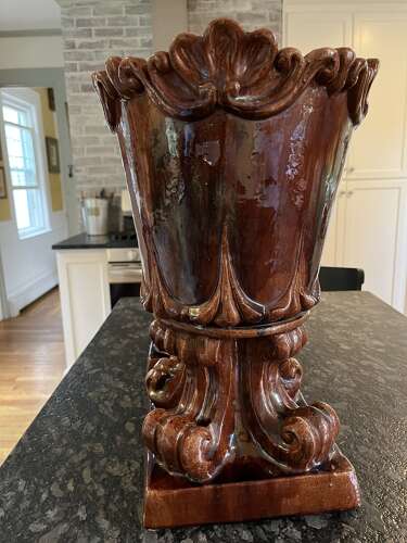 Pair of French glazed Terracotta Urns Circa late 19th – early 20th century