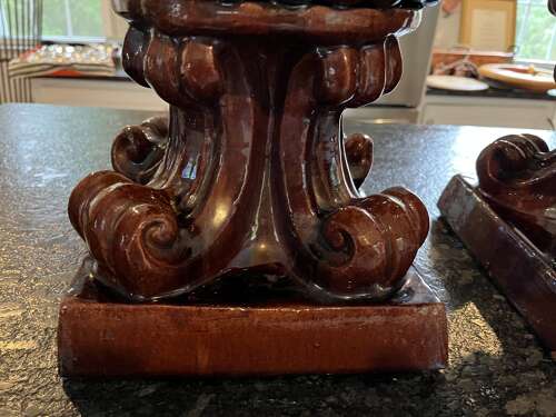Pair of French glazed Terracotta Urns Circa late 19th – early 20th century