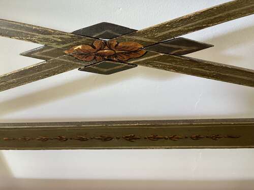 Antique hand-painted Federal style settee with cane Seat