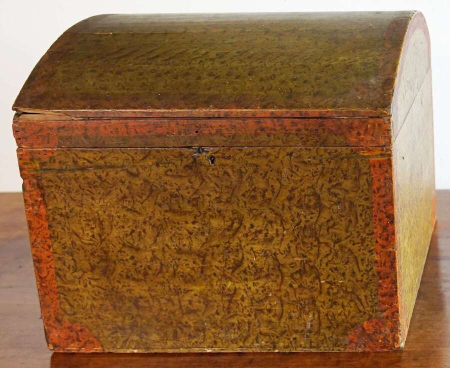 American painted dome top box circa 1870