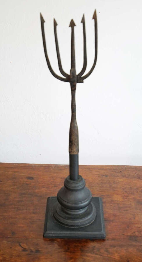 Nantucket eel gig on stand early 19th century