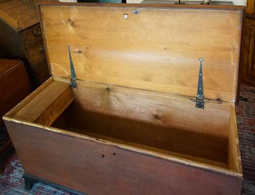 Antique Painted South Carolina Blanket Chest on Bracket Feet – 19th Century