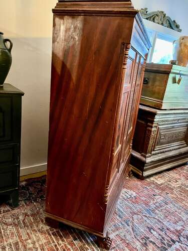 Eastern European grain flamed mahogany painted armoir circa 1840