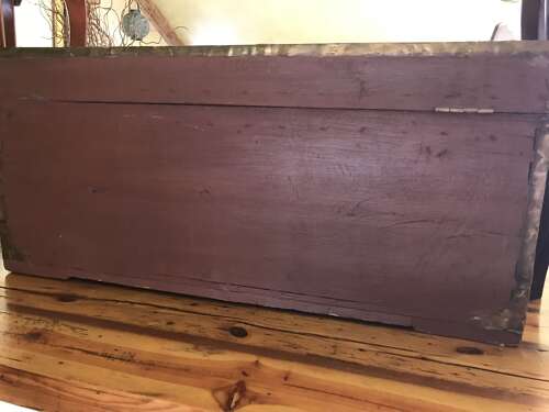 Red painted leather camphor wood Trunk, Chinese export, 19th Century