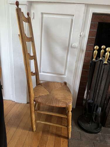 French high backed country chair woven seat circa 1880
