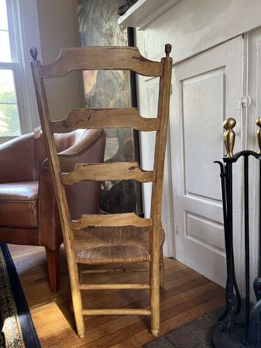 French high backed country chair woven seat circa 1880