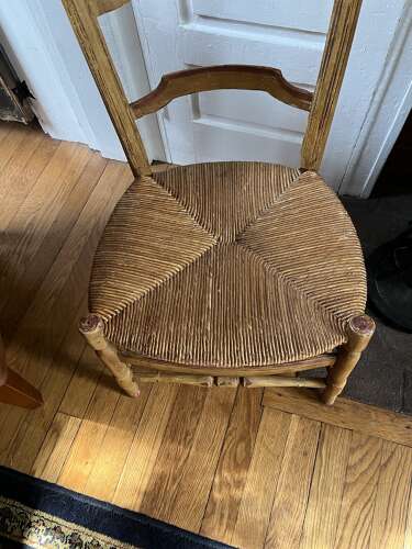 French high backed country chair woven seat circa 1880