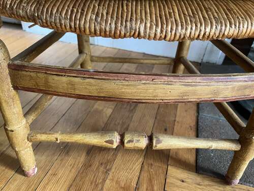 French high backed country chair woven seat circa 1880