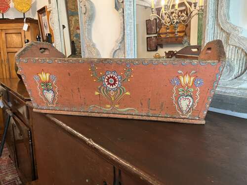 Antique Scandinavian Painted Bride’s Box, 19th Century