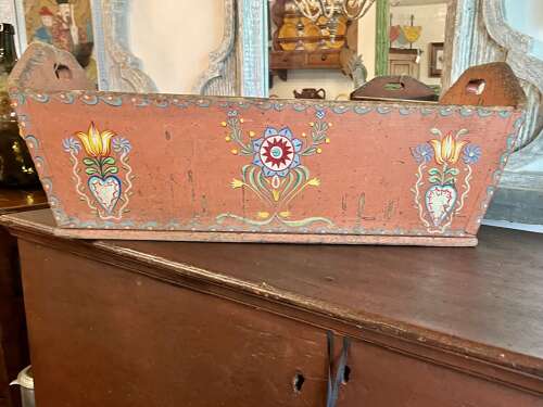 Antique Scandinavian Painted Bride’s Box, 19th Century