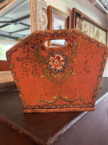 Antique Scandinavian Painted Bride’s Box, 19th Century