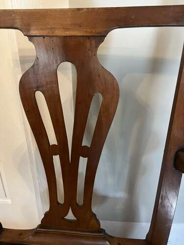 English elm upholstered seat arm chair circa 1900