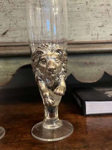 Set of vintage animal figural champagne flutes
