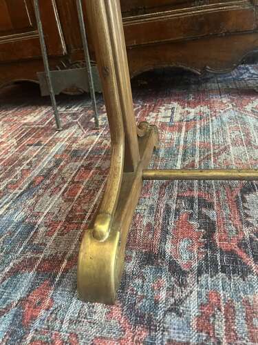 Antique French walnut table with zinc top, 19th Century