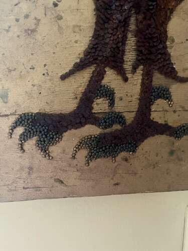 Rustic Nail Art Rooster Panel – Signed H. Thibault
