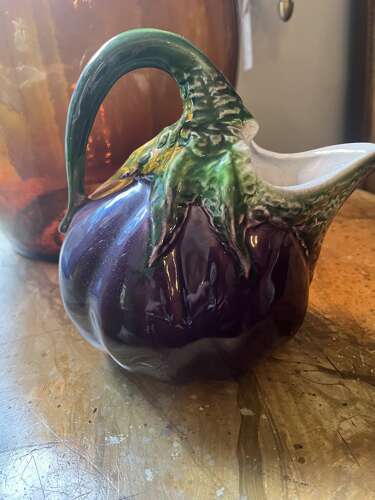 Set of three Italian majolica fruit pitchers – c. 1950s