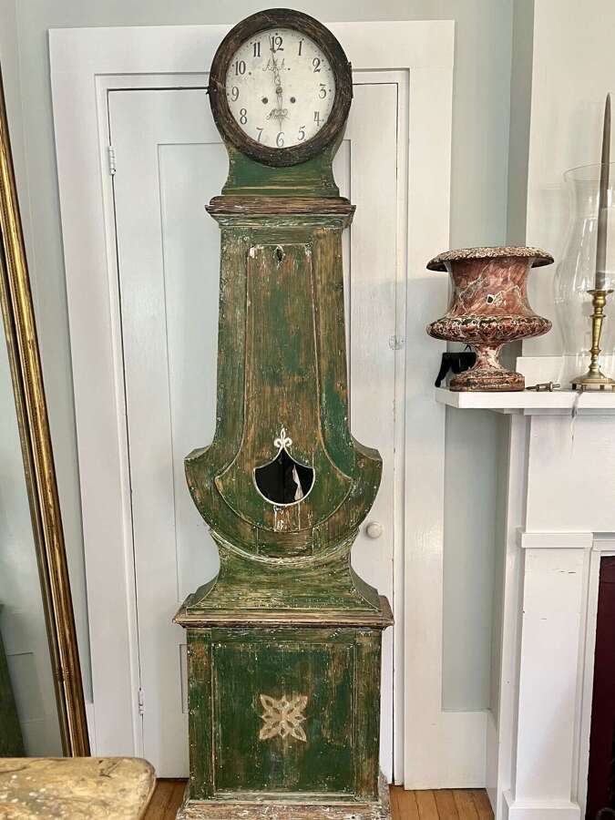 Swedish Mora clck in original green paint